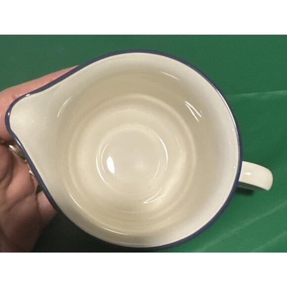 Lenox Chinastone "Poppies On Blue" - Sugar Bowl with Lid And Creamer Set - Picture 5 of 7